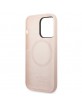 Guess iPhone 14 Pro Max MagSafe Case Cover Silicone Logo Plate Pink