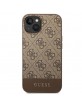 Guess iPhone 14 Case Cover 4G Stripe Brown