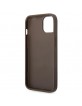 Guess iPhone 14 Case Cover 4G Stripe Brown