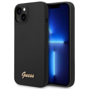 GUESS iPhone 14 Case Cover Silicone Vintage Logo Black