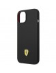 Ferrari iPhone 14 Plus Case Cover Silicone Metal Logo Black