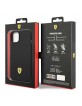 Ferrari iPhone 14 Case Cover Silicone Metal Logo Black