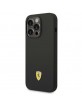 Ferrari iPhone 14 Pro Max Case Cover Silicone Metal Logo Black