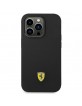 Ferrari iPhone 14 Pro Max Case Cover Silicone Metal Logo Black