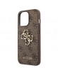 Guess iPhone 14 Pro Case Cover 4G Big Metal Logo Brown
