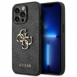 Guess iPhone 14 Pro Case Cover Hülle 4G Big Metal Logo Grau