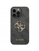 Guess iPhone 14 Pro Case Cover Hülle 4G Big Metal Logo Grau