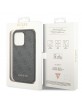 Guess iPhone 14 Pro Case Cover 4G Metal Gold Logo Grey