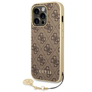Guess iPhone 14 Pro Case Cover 4G Charms Brown