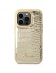 Guess iPhone 14 Pro Case Cover Croco Collection Gold