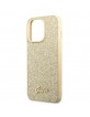 Guess iPhone 14 Pro Case Cover Hülle Glitter Script Gold