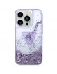 Guess iPhone 14 Pro Case Cover Glitter Palm Purple