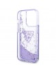 Guess iPhone 14 Pro Case Cover Glitter Palm Purple