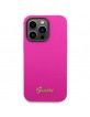 Guess iPhone 14 Pro Hülle Case Cover Silicone Vintage Logo Fuchsia