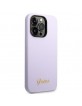 Guess iPhone 14 Pro Hülle Case Cover Silicone Vintage Logo Violett