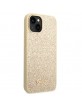 Guess iPhone 14 Plus / 15 Plus Case Cover Hülle Glitter Script Gold