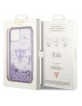 Guess iPhone 14 Plus Hülle Case Cover Glitter Palm Violett