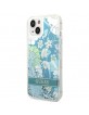 Guess iPhone 14 Plus Hülle Case Cover Flower Liquid Glitter Grün