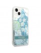 Guess iPhone 14 Plus Case Cover Flower Liquid Glitter Green