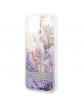 Guess iPhone 14 Plus Case Cover Flower Liquid Glitter Purple