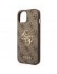 Guess iPhone 14 Case Cover 4G Big Metal Logo Brown