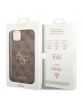 Guess iPhone 14 Case Cover 4G Big Metal Logo Brown