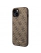 Guess iPhone 14 Case Cover 4G Metal Gold Logo Brown