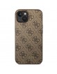 Guess iPhone 14 Case Cover 4G Metal Gold Logo Brown