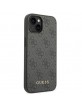 Guess iPhone 14 Case Cover 4G Metal Gold Logo Grey