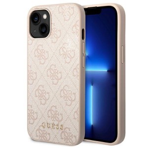 Guess iPhone 14 Case Cover 4G Metal Gold Logo Pink