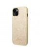 Guess iPhone 14 Case Cover Hülle Glitter Script Gold