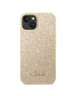 Guess iPhone 14 Case Cover Hülle Glitter Script Gold