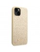 Guess iPhone 14 Case Cover Hülle Glitter Script Gold