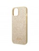 Guess iPhone 14 Case Cover Hülle Glitter Script Gold