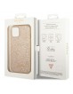 Guess iPhone 14 Case Cover Hülle Glitter Script Gold