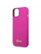 Guess iPhone 14 Hülle Case Cover Silicone Vintage Logo Fuchsia