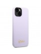 Guess iPhone 14 Hülle Case Cover Silicone Vintage Logo Violett