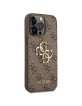 Guess iPhone 14 Pro Max Case Cover Hülle 4G Big Metal Logo Braun