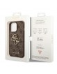 Guess iPhone 14 Pro Max Case Cover Hülle 4G Big Metal Logo Braun