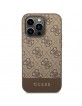 Guess iPhone 14 Pro Max Hülle Case Cover 4G Stripe Braun