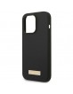 Guess iPhone 14 Pro Max MagSafe Case Cover Silicone Logo Plate Black