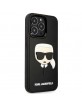 Karl Lagerfeld iPhone 14 Pro Case Cover 3D Rubber Karls Head Black