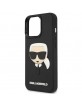 Karl Lagerfeld iPhone 14 Pro Case Cover 3D Rubber Karls Head Black