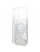 Karl Lagerfeld iPhone 14 Pro Hülle Case Cover Liquid Glitter RSG Silber