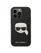 Karl Lagerfeld iPhone 14 Pro Case Cover Saffiano Karl`s Patch Black