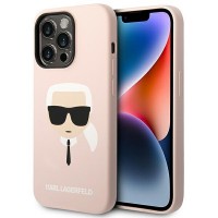 Karl Lagerfeld iPhone 14 Pro case cover silicon Karl Head pink