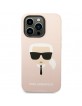 Karl Lagerfeld iPhone 14 Pro case cover silicon Karl Head pink