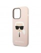 Karl Lagerfeld iPhone 14 Pro Hülle Case Cover Silicon Karl`s Kopf Rosa