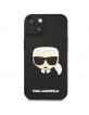 Karl Lagerfeld iPhone 14 Plus / 15 Plus Hülle Case Cover 3D Rubber Karls Head Schwarz