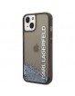 Karl Lagerfeld iPhone 14 Hülle Case Cover Liquid Glitter Elong Schwarz